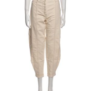 Ulla Johnson off-white pants with tan stitching